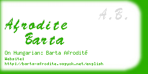 afrodite barta business card